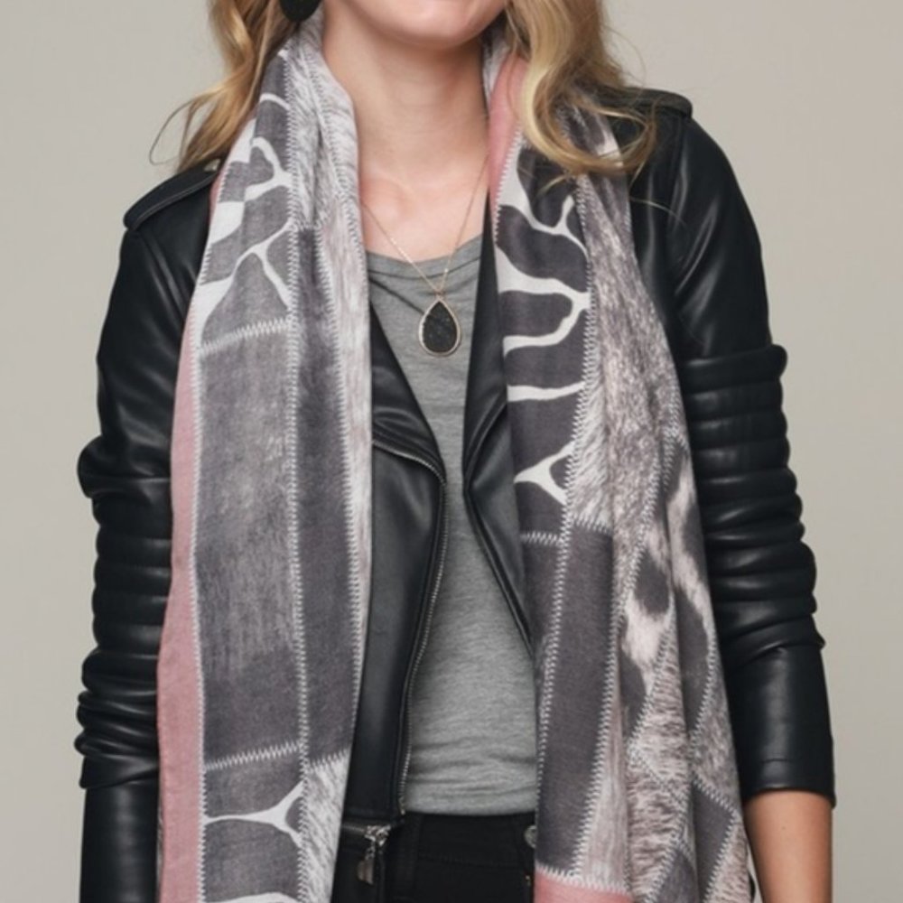 Mixed Animal Print Scarf